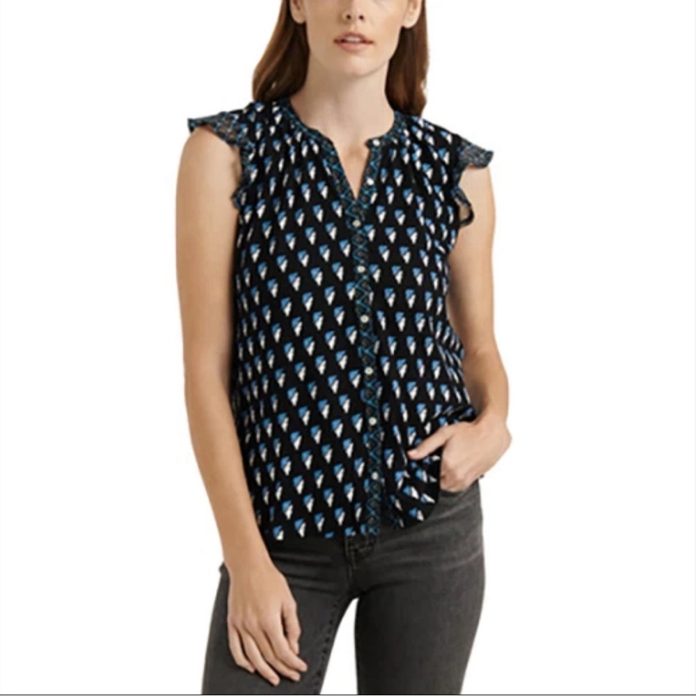 Lucky Brand Geometric Blouse Size Medium